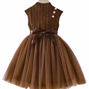 Elegant Sleeveless Dress with a Half-High Collar