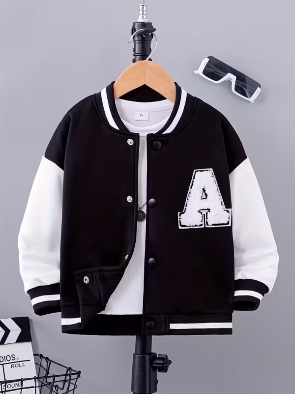 Boys' Navy Blue & White Color Top