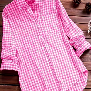 Women's Vintage Checkered Long Sleeve Shirt