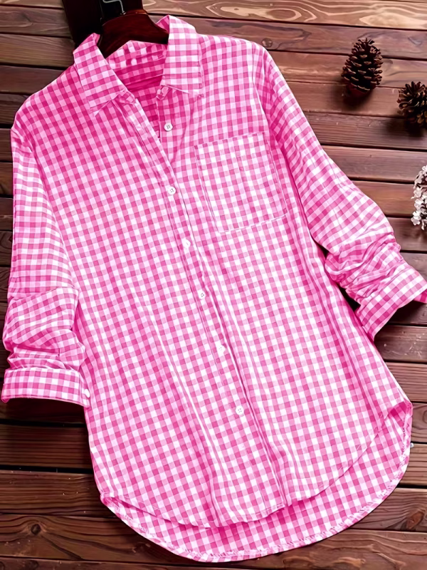 Women's Vintage Checkered Long Sleeve Shirt